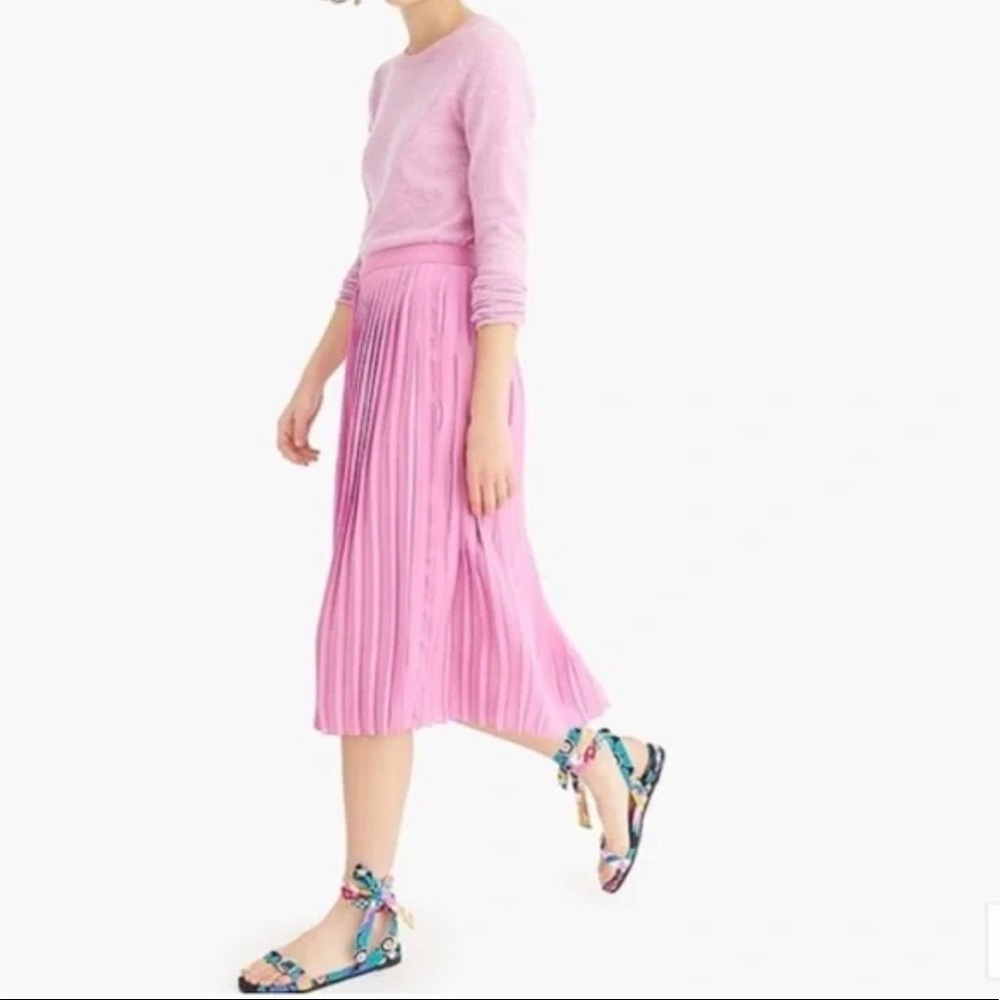 Pleated Pink Midi Skirt